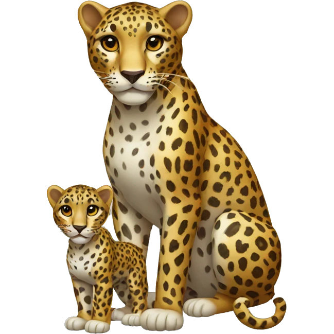 small and big leopard emoji