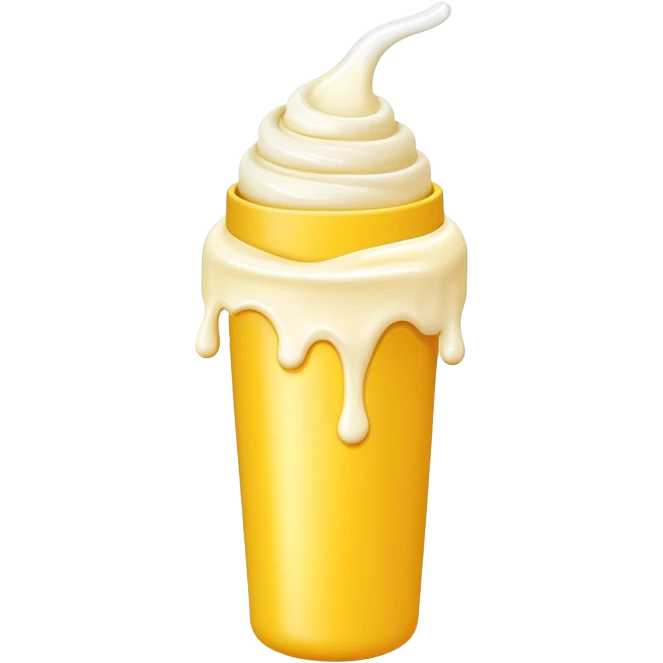 Yellow tube of cream or ointment with cream coming out of the opening emoji