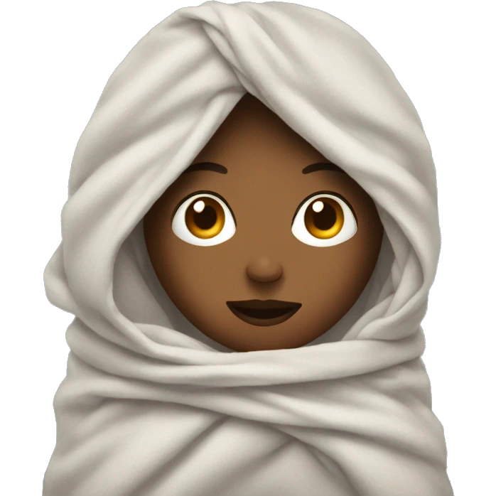 Lady wrapped in blankets emoji