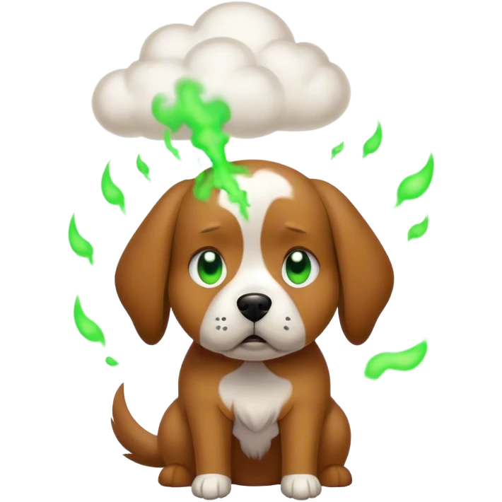 Dog with stink farts emoji