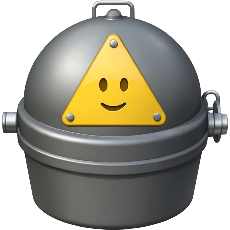 military pressure mine, with yellow warning sign on top, emoji style emoji