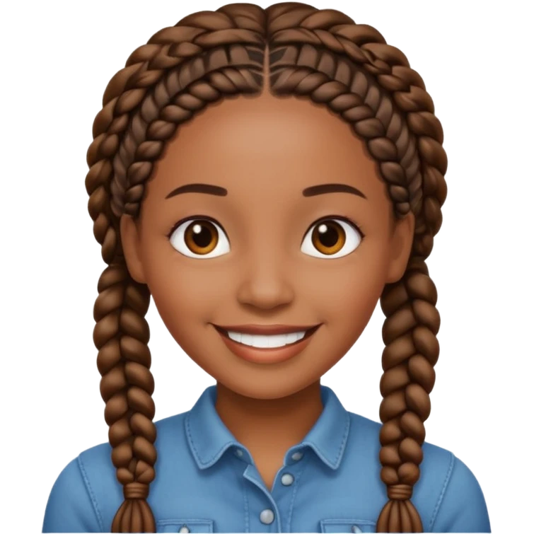 Black woman with braids laughing emoji