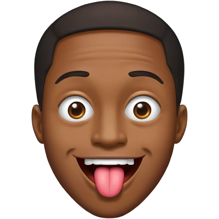 black guy with tongue out and eyes separated emoji