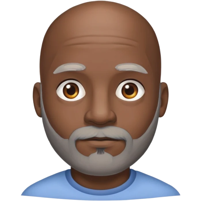 Black man bald gray beard emoji