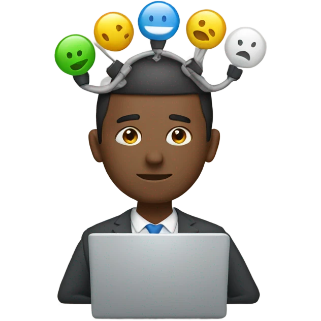 Man with laptop on head  emoji