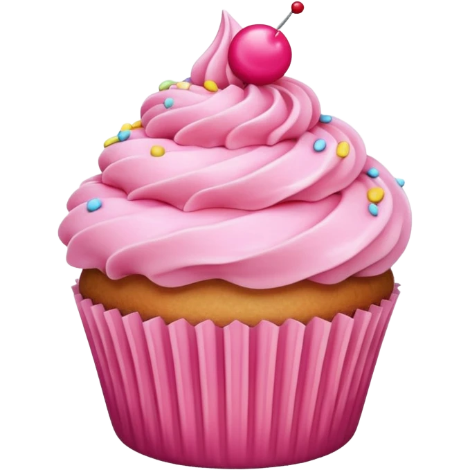 Cupcake with pink icing emoji