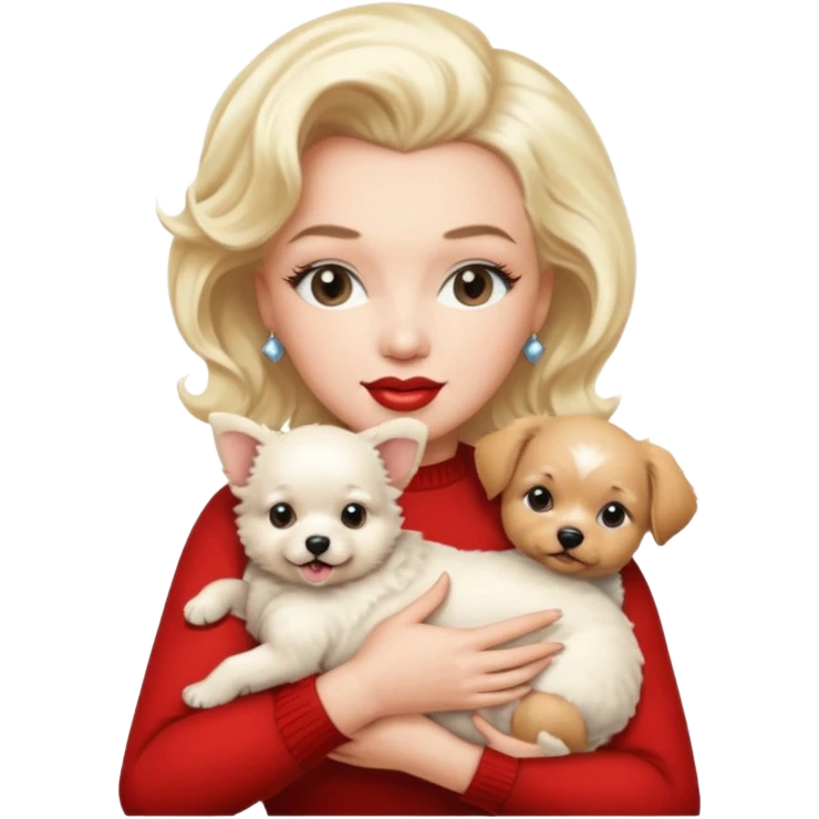Marilyn Monroe, with cute dog emoji