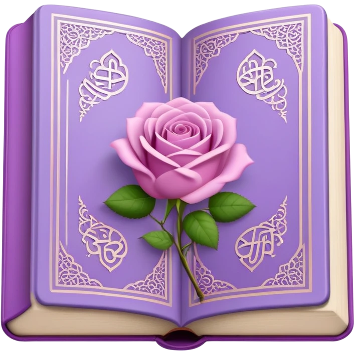 Light purple Quran with rose  emoji
