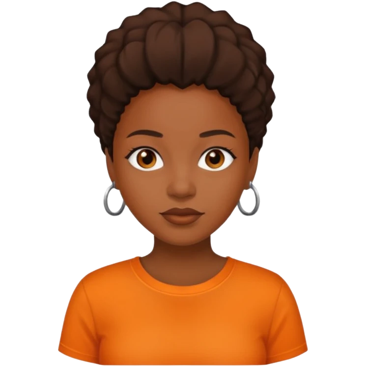 black woman with orange shirt emoji