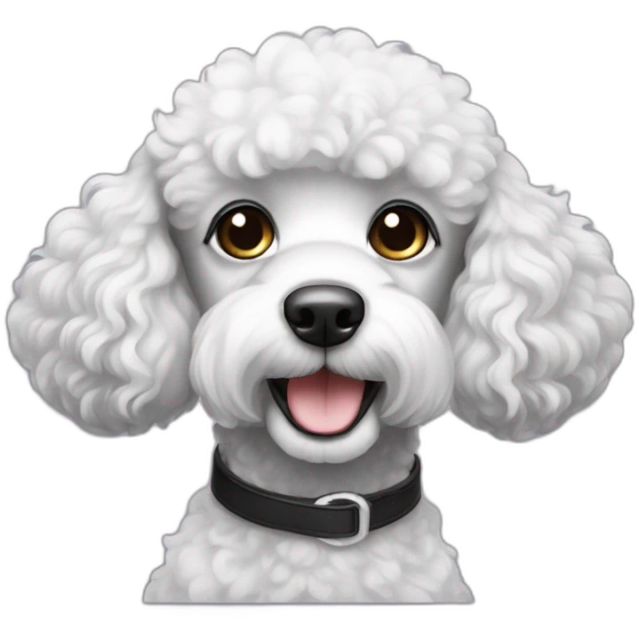 Black and white ear poodle emoji