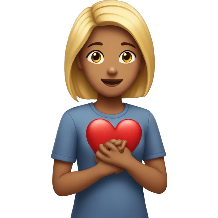 Girl doing heart with her hends emoji