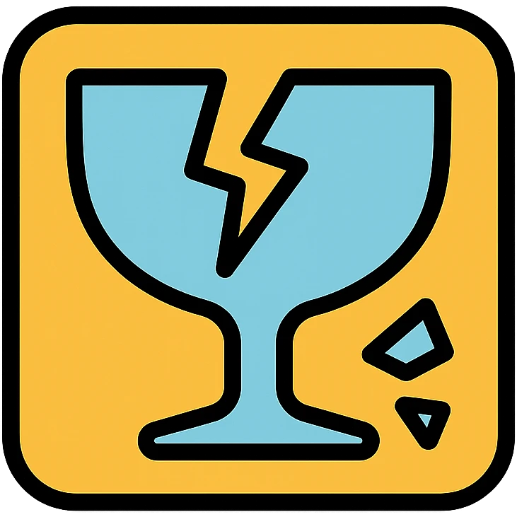 broken glass icon with color outline emoji