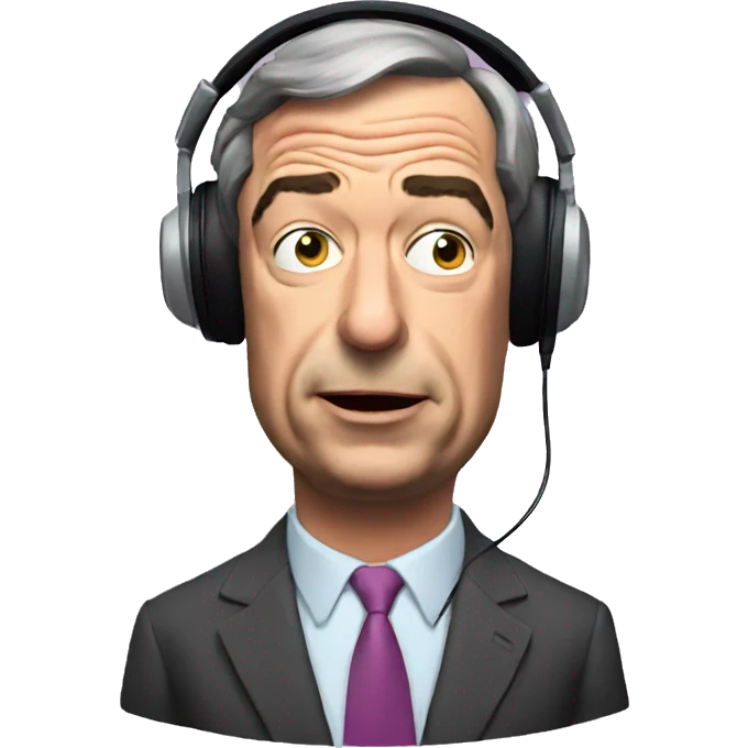 Nigel Farage listening to music with eyes closed  emoji