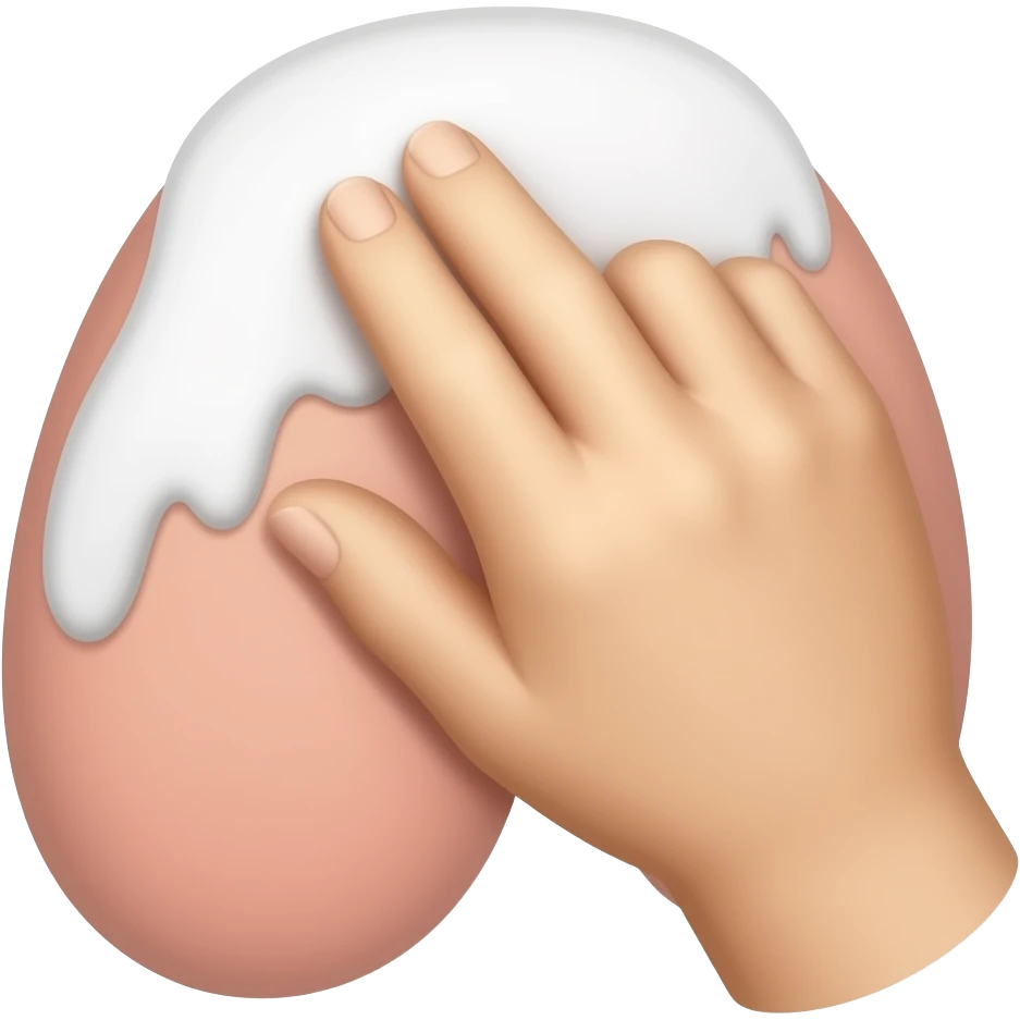 A hand stroking a penis with white stuff coming out of top emoji