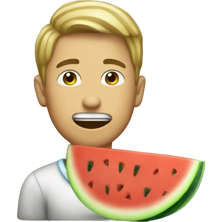  man eating a watermelon emoji