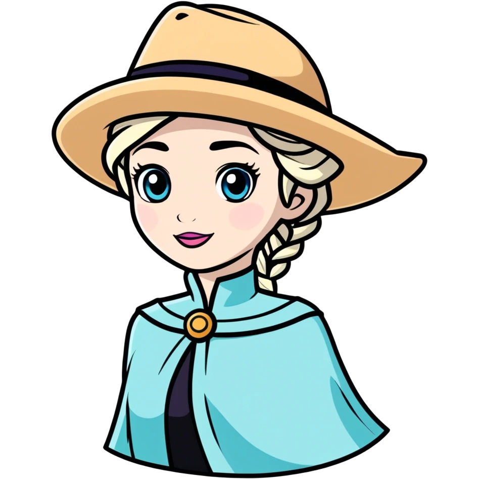 Elsa with a hat emoji