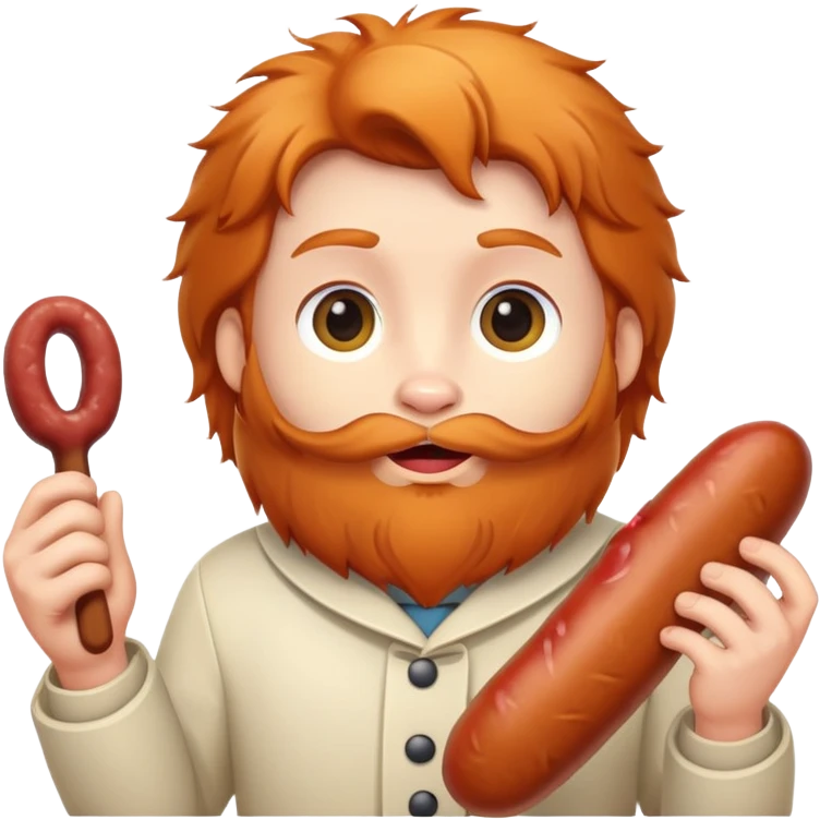 Бобик рыжий с колбасой  emoji