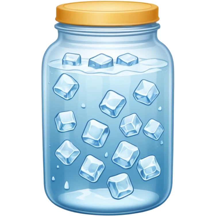 SLIM ICE JAR WITH LOTS OF ICE WITHOUT CAP ON emoji