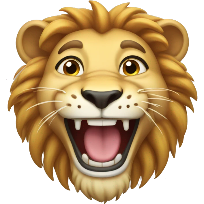 laughing lion emoji