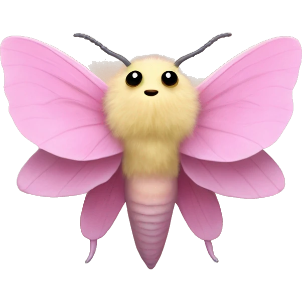 Fluffy Rosy maple moth emoji