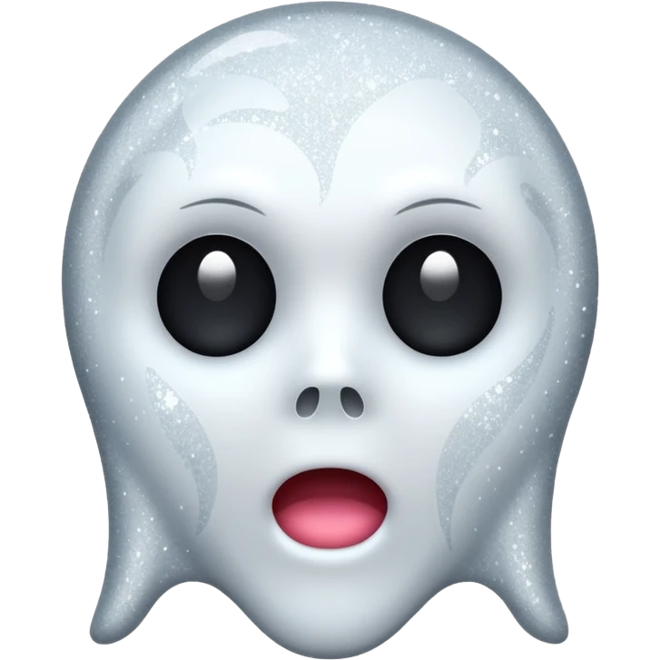 white Ghost face glitter  emoji
