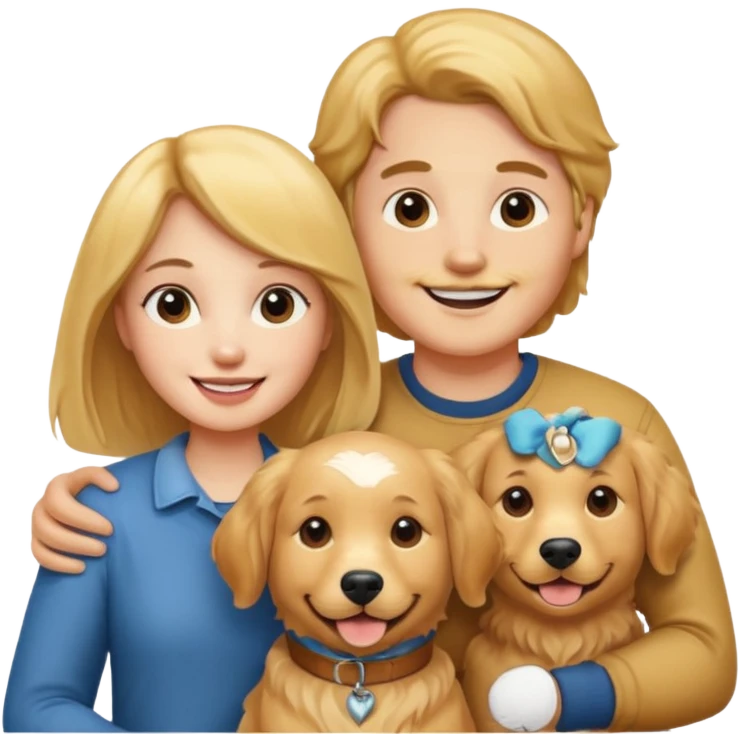 couple and their pet dog emoji