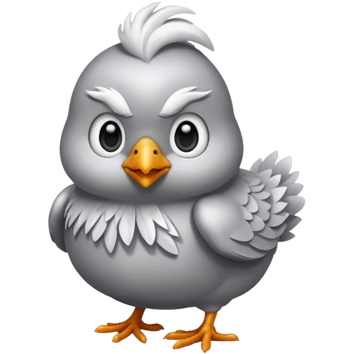 silver little chicken emoji