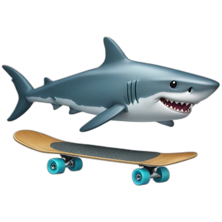 shark on a skateboard emoji
