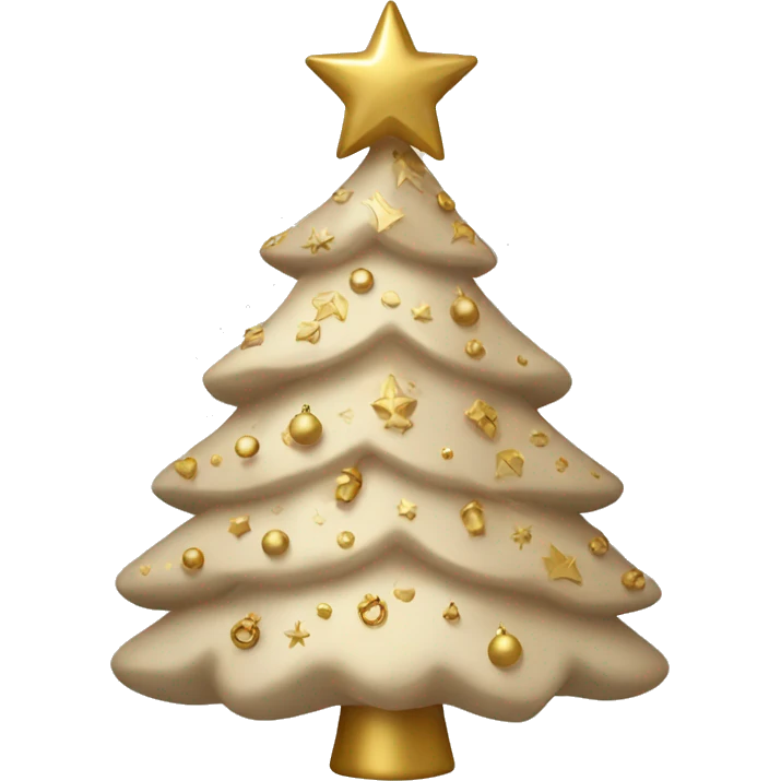 Beige christmas tree with gold decor emoji