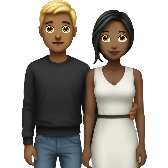 Couple with a white girl an a black boy  emoji