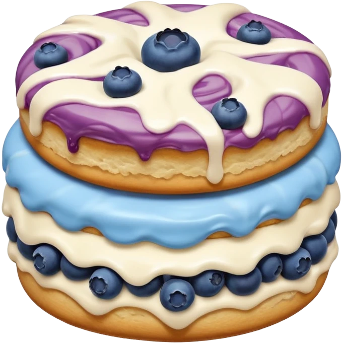 blueberry biscuit with no filling and icing swirl on top emoji
