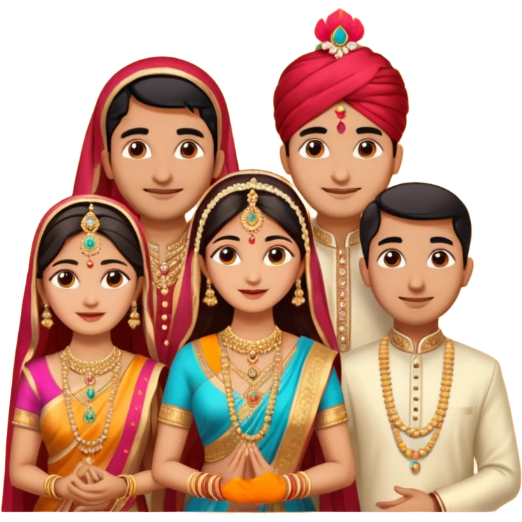 Indian wedding 2 couples  emoji