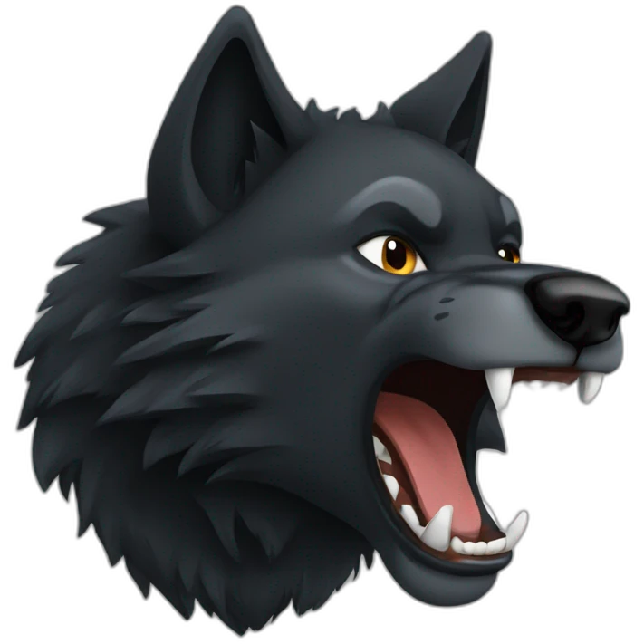 Black wolf growling  emoji