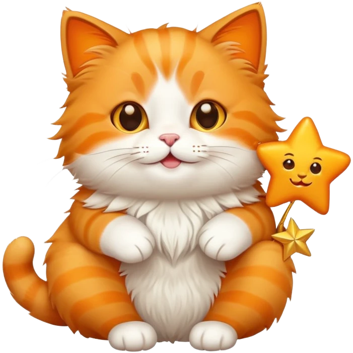 Happy Cat holding 5 stars  emoji
