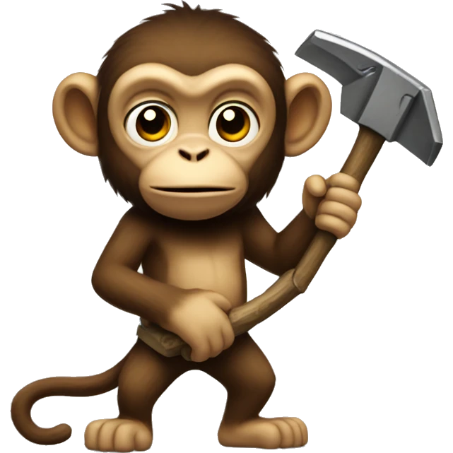 monkey with pickaxe emoji
