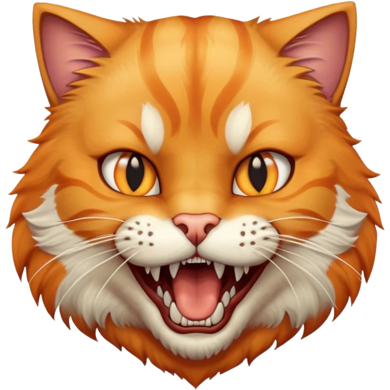 fierce cat with teeth grill  emoji