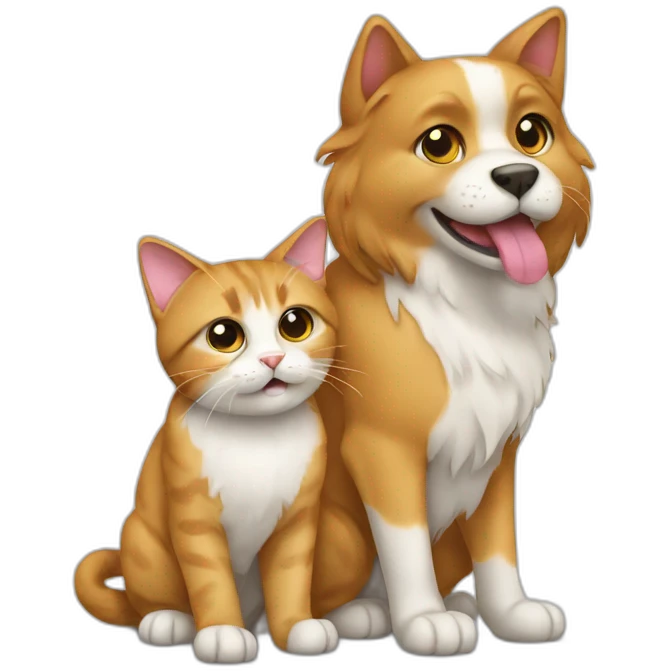cat avec un dog emoji