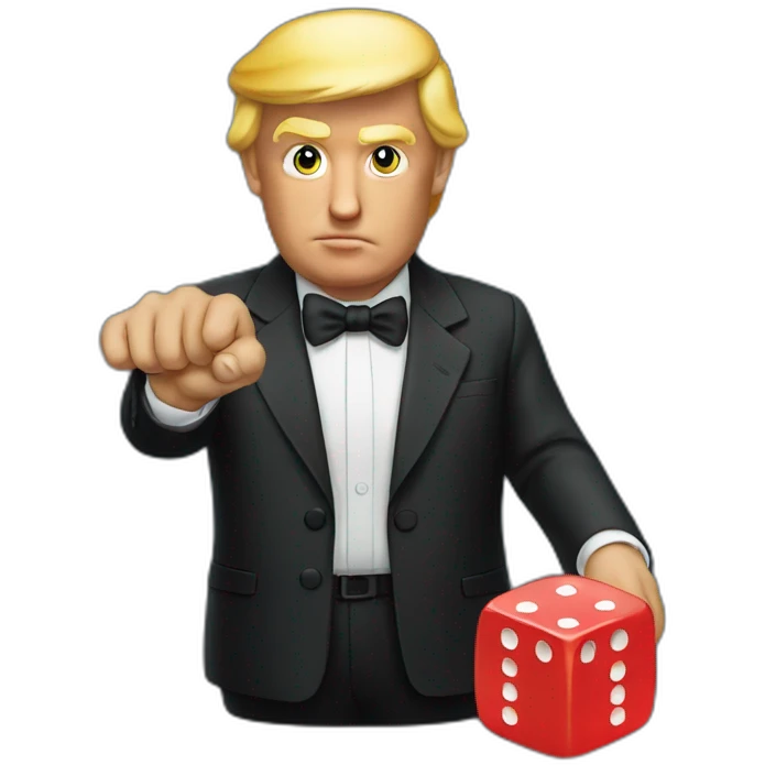 trump holding a dice in his hand emoji