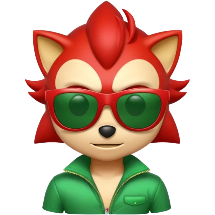 Red Sonic with Green Shades And Aura
 emoji