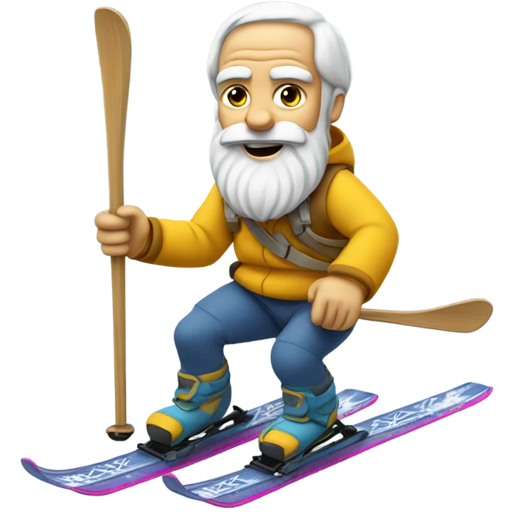 Socrates on mountain skis emoji