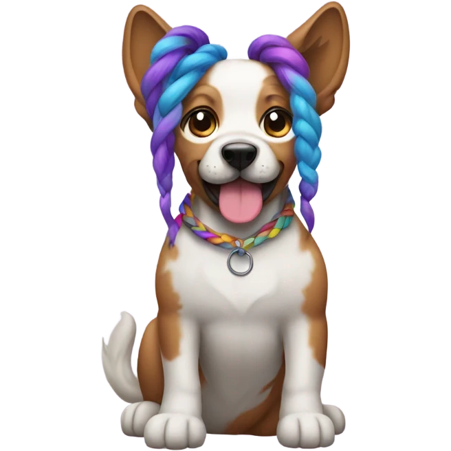 dog with braids emoji