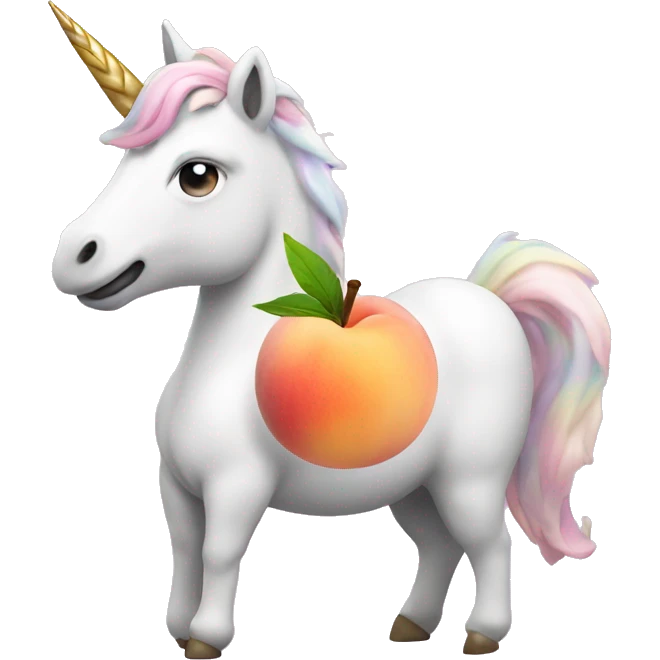 Unicorn with a peach emoji