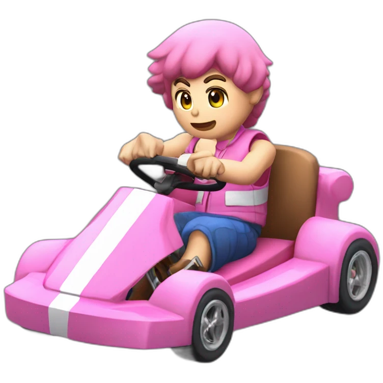 mariokart coquette pink with bows and his kart emoji