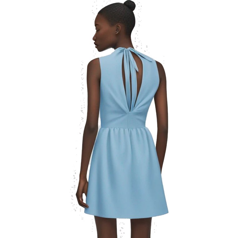 short blue halterneck open back dress zara emoji
