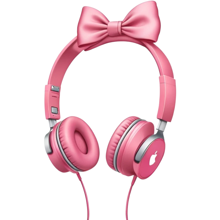 aesthetic coquette Apple headphones with a bow  emoji
