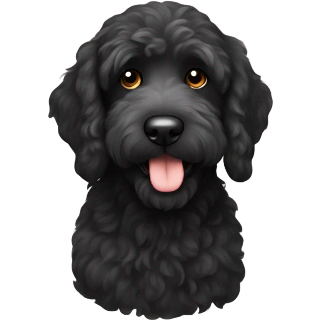 Little black labradoodle  emoji