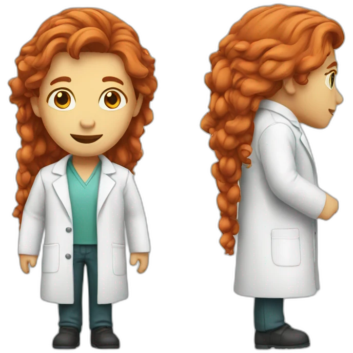 red haired scientist with labcoat emoji