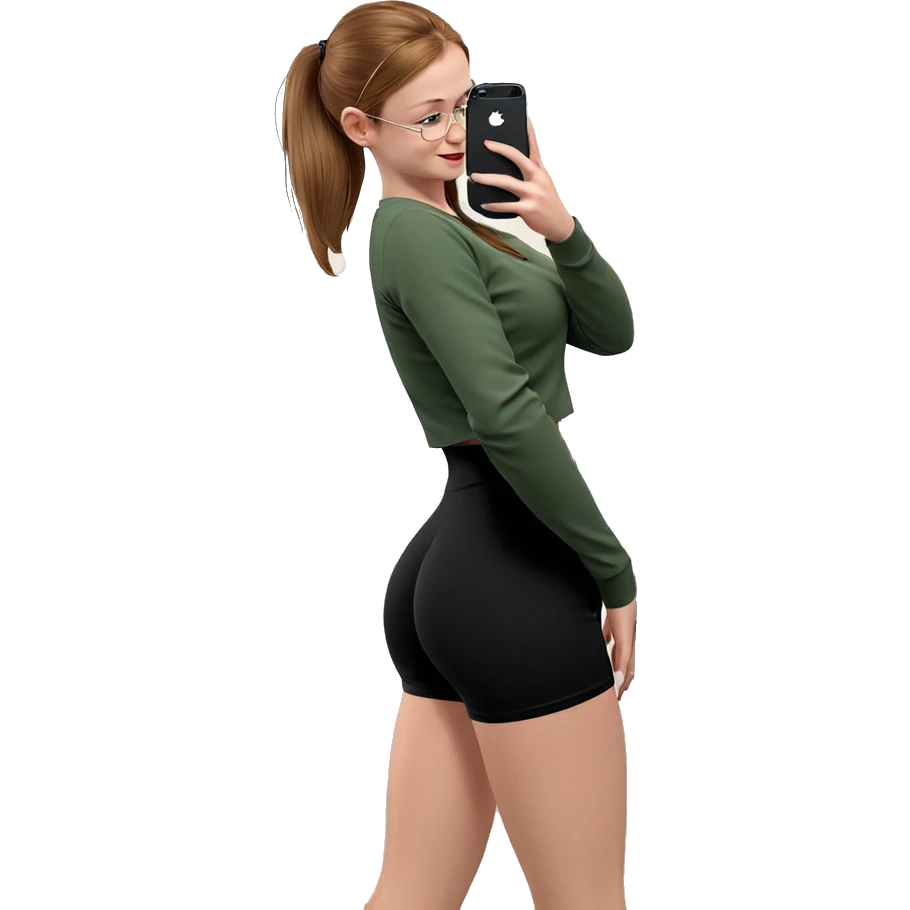 girl taking mirror selfie emoji