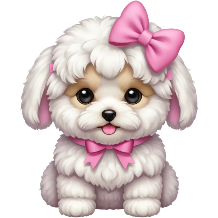 Maltipoo with pink bows emoji