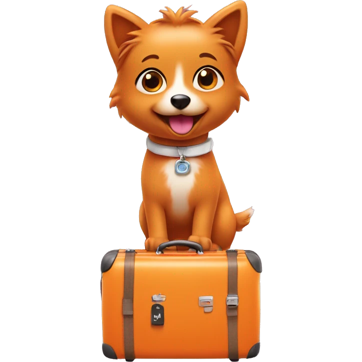 orange spitz girl with suitcase going on a trip emoji